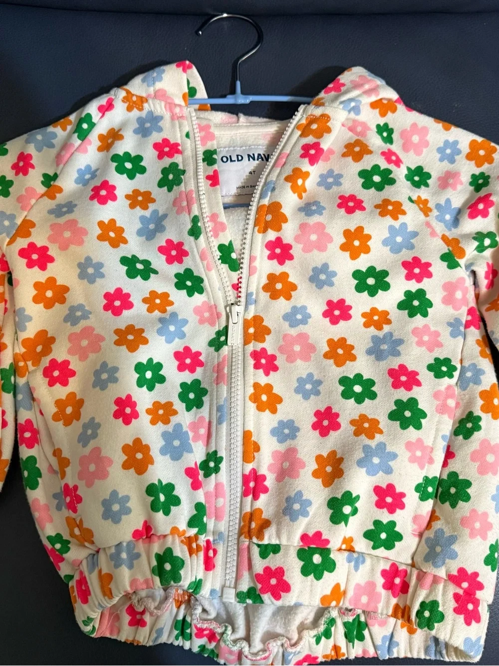 Old Navy Toddlers Hooded Sweatshirt, Cotton Blend, Floral Size 4T, Cute & Comfy